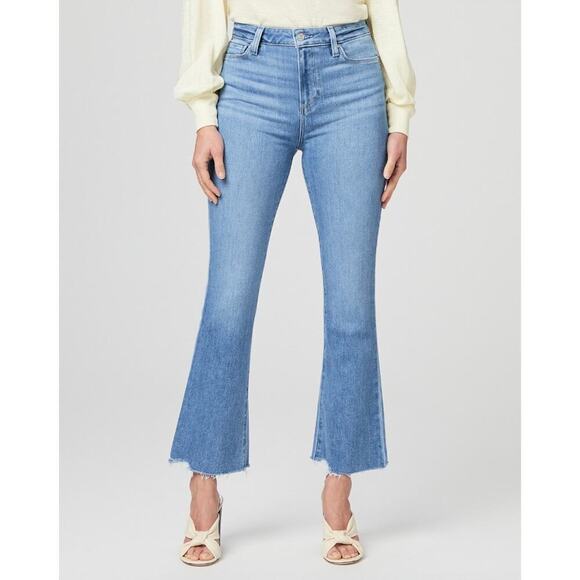 Paige Claudine Darling Wisiesta Hem Slim Boot Cut Jean Denim Blue Size 31 NWT - Picture 1 of 15